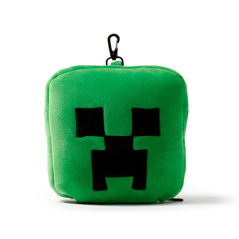 Relaxeazzz Minecraft Creeper Shaped Plush Travel Pillow & Eye Mask CUSH306