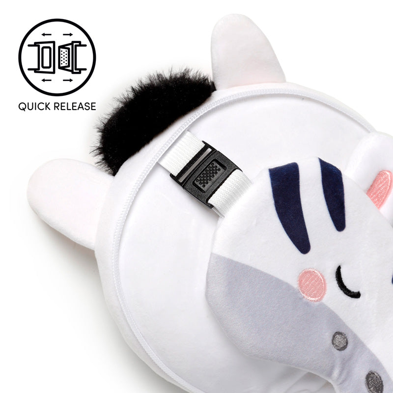 Relaxeazzz Adoramals Bali the Zebra Plush Travel Pillow & Eye Mask CUSH312