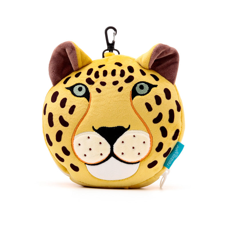 Relaxeazzz Leopard Plush Travel Pillow & Eye Mask CUSH341