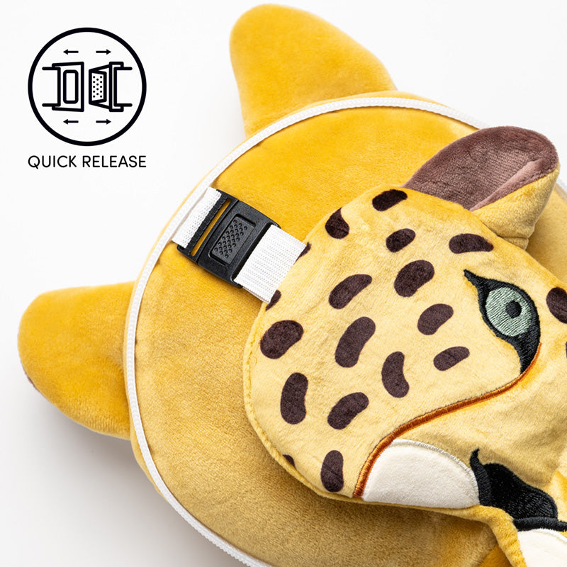 Relaxeazzz Leopard Plush Travel Pillow & Eye Mask CUSH341