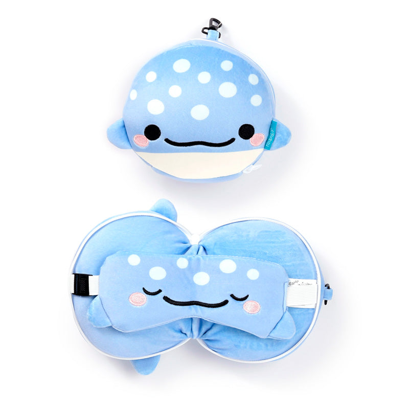 Relaxeazzz Adoramals Aoi the Whale Shark Plush Travel Pillow & Eye Mask CUSH348