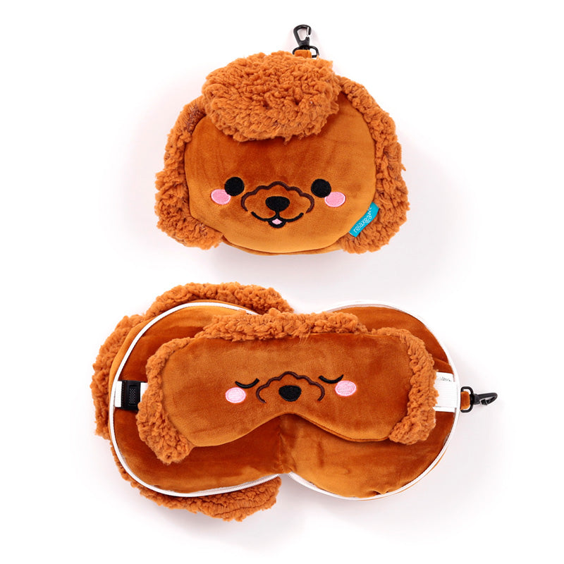Relaxeazzz Adoramals Gigi the Toy Poodle Plush Travel Pillow & Eye Mask CUSH351