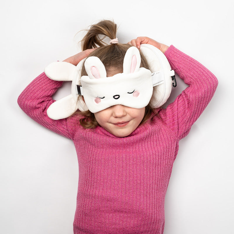 Relaxeazzz Adoramals Frances the Rabbit Plush Travel Pillow & Eye Mask CUSH352