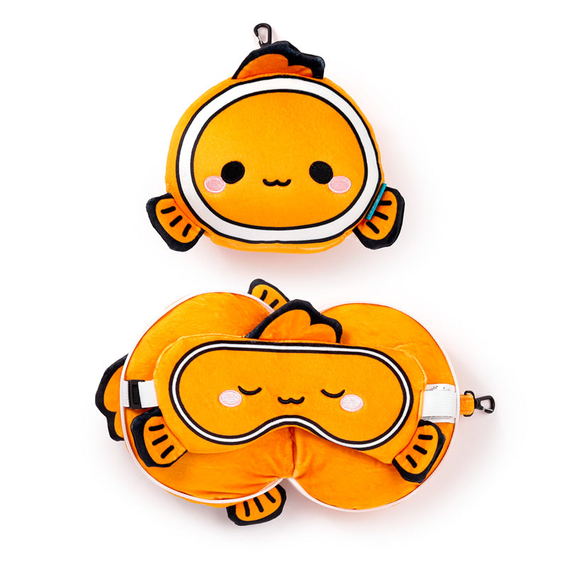 Relaxeazzz Adoramals Finley the Clown Fish Plush Travel Pillow & Eye Mask CUSH353
