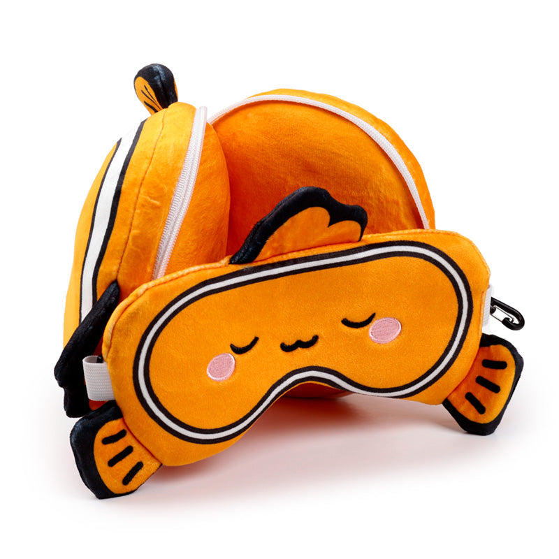 Relaxeazzz Adoramals Finley the Clown Fish Plush Travel Pillow & Eye Mask CUSH353