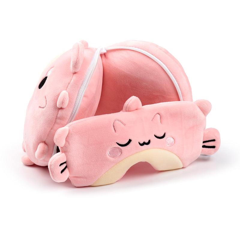 Relaxeazzz Adoramals Puff the Puffer Fish Plush Travel Pillow & Eye Mask CUSH354
