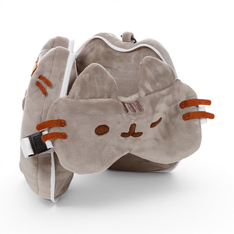 Relaxeazzz Pusheen Cat with Sunglasses Shaped Travel Pillow & Eye Mask CUSH434