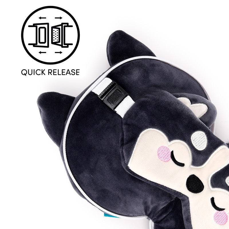 Relaxeazzz Luna the Husky Mountain Animal Plush Travel Pillow & Eye Mask CUSH440