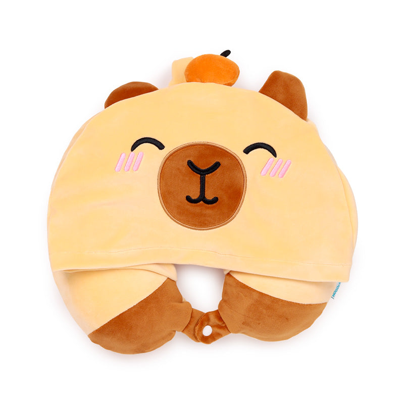 Hoodeazzz Duke the Capybara Plush Memory Foam Travel Pillow & Hood CUSH449