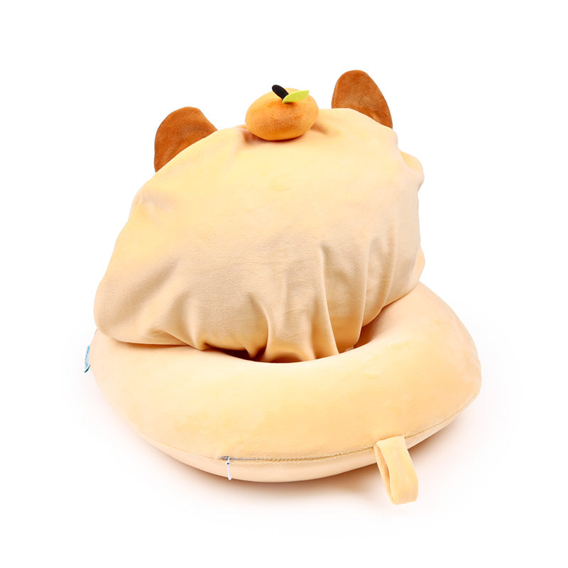 Hoodeazzz Duke the Capybara Plush Memory Foam Travel Pillow & Hood CUSH449