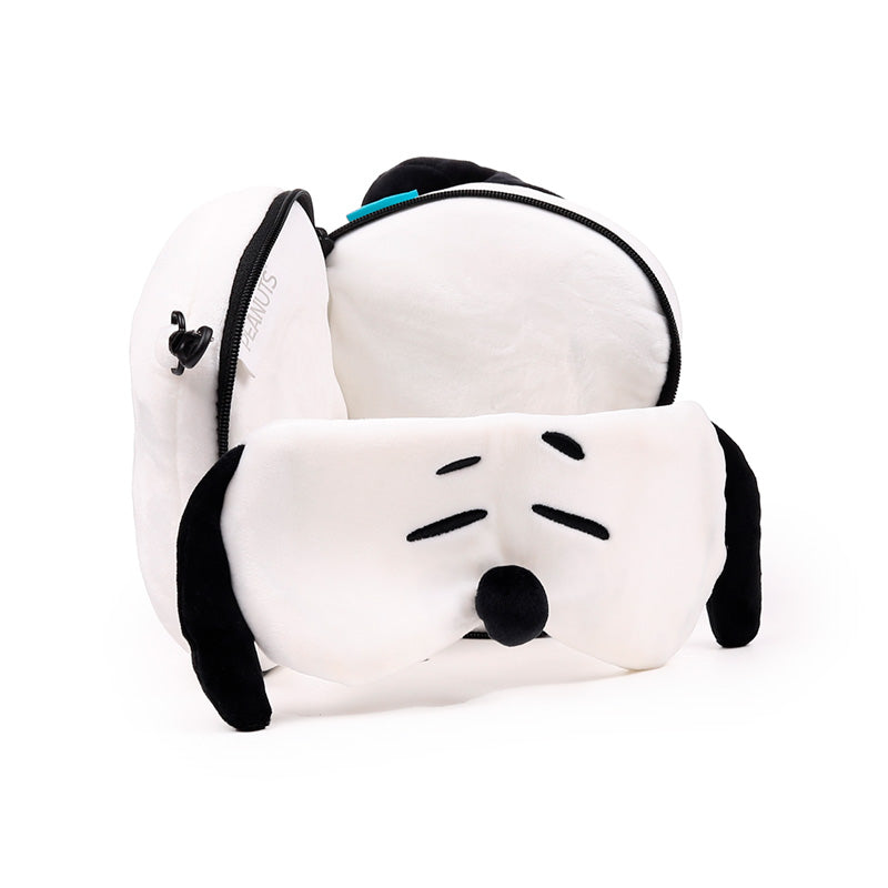 Relaxeazzz Peanuts Snoopy Shaped Plush Travel Pillow & Eye Mask CUSH458