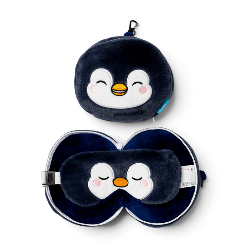 Relaxeazzz Adoramals Nico the Penguin Plush Travel Pillow & Eye Mask CUSH486
