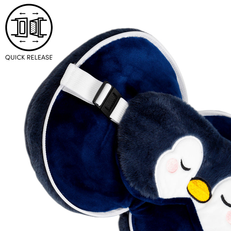 Relaxeazzz Adoramals Nico the Penguin Plush Travel Pillow & Eye Mask CUSH486