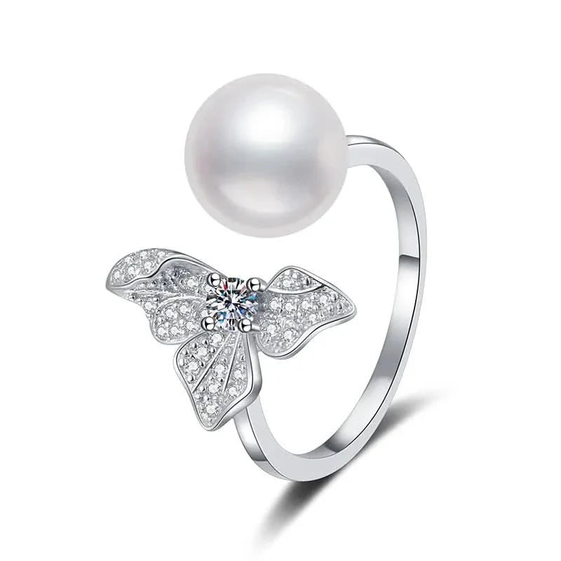 Clover Pearl Silver Ring