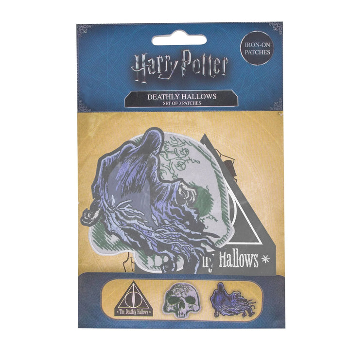Harry Potter Set Of 3 Crest/patch - Deluxe Deathly Hallows CR2205