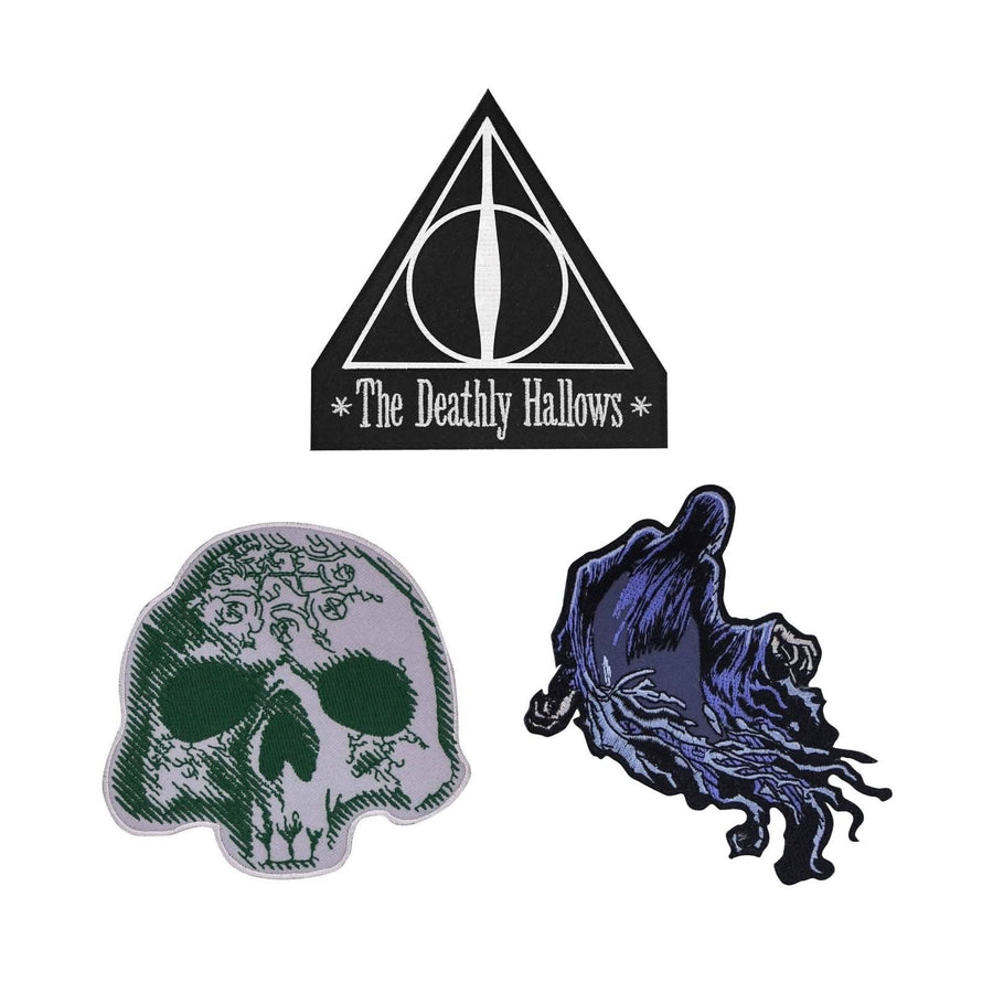 Harry Potter Set Of 3 Crest/patch - Deluxe Deathly Hallows CR2205
