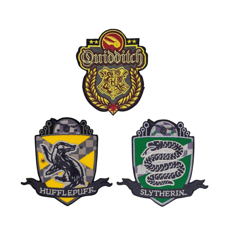 Harry Potter Set Of 3 Crest/patch - Deluxe Hogwarts/quidditch Hogwarts CRZ0006
