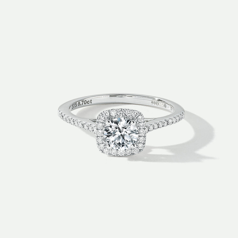 Cynthia | 9ct White Gold 0.70ct tw Lab Grown Diamond Halo Ring