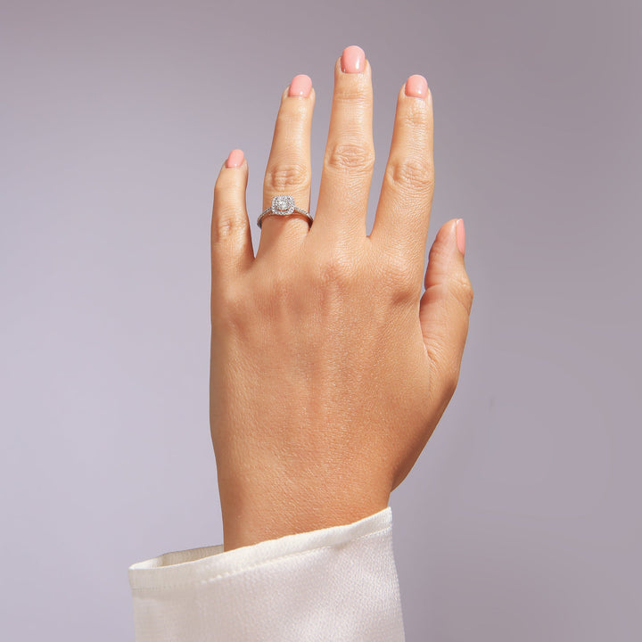 Cynthia | 9ct White Gold 0.70ct tw Lab Grown Diamond Halo Ring