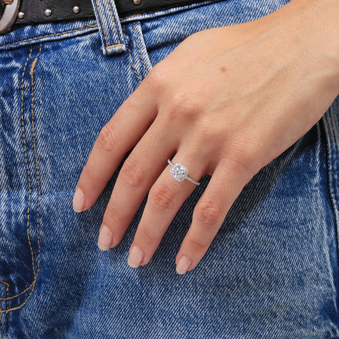 Cynthia | 18ct White Gold 1.20ct tw Lab Grown Diamond Halo Ring