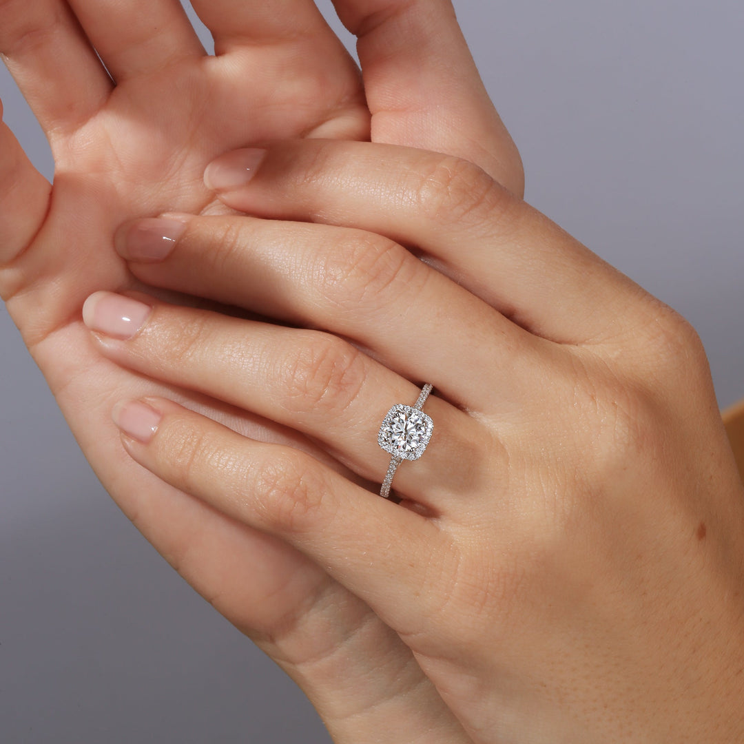 Cynthia | 18ct White Gold 1.20ct tw Lab Grown Diamond Halo Ring