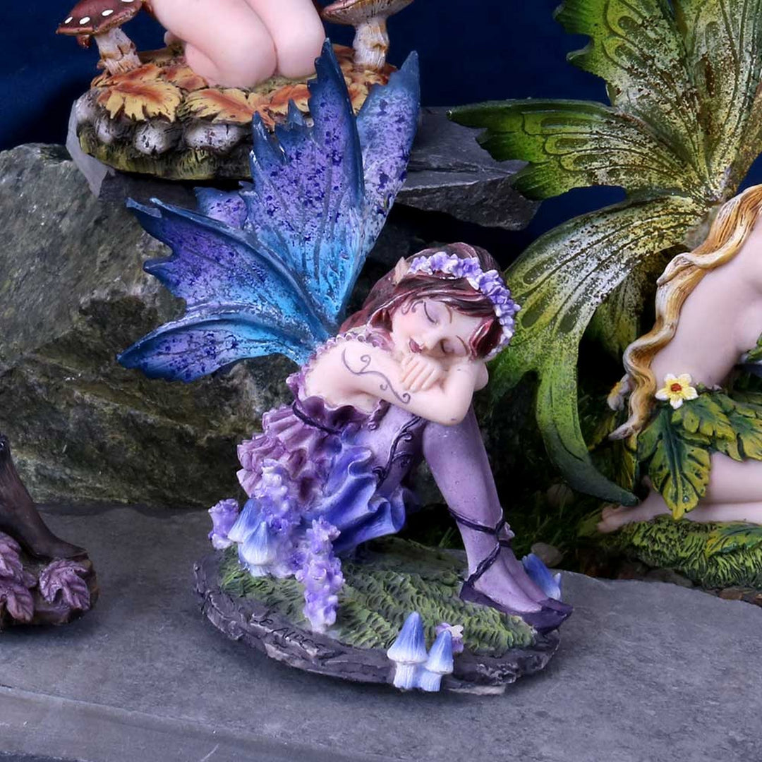 Akina Figurine Purple Blue Floral Fairy Ornament D1597E5