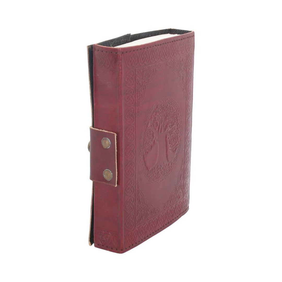 Lockable Tree Of Life Red Leather Journal 13 x 18cm D1666E5