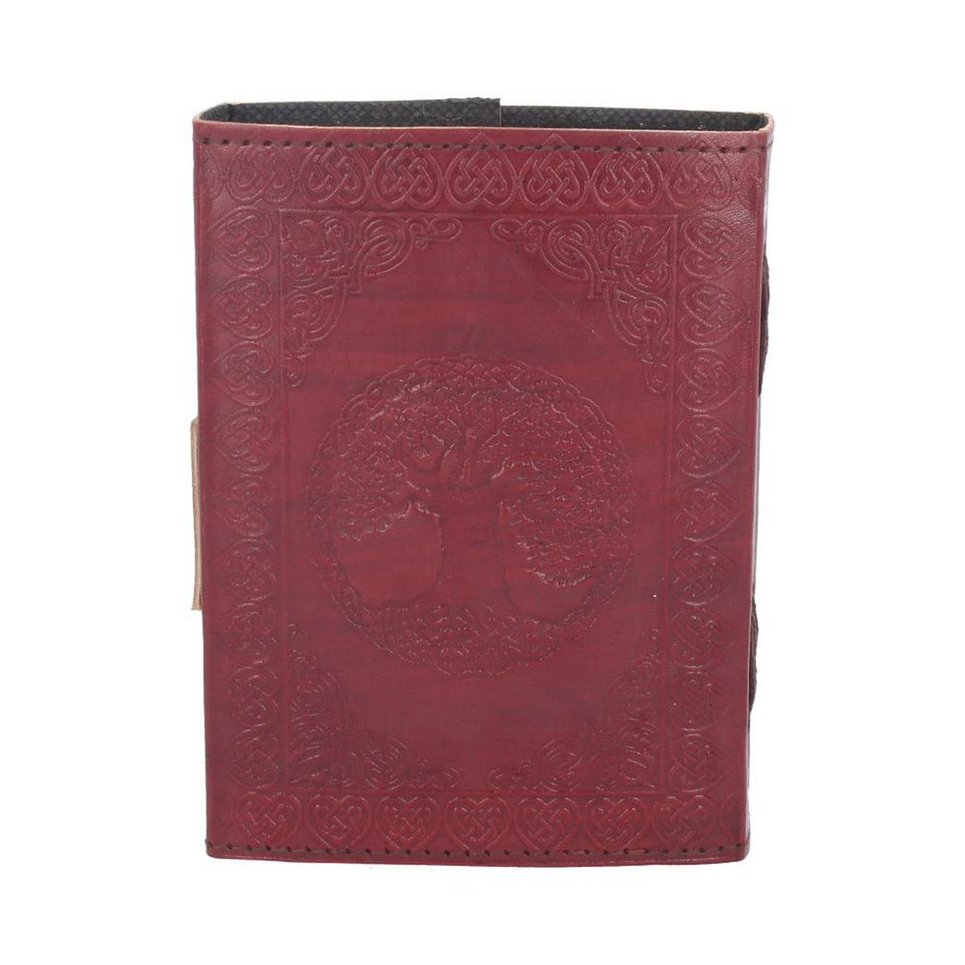 Lockable Tree Of Life Red Leather Journal 13 x 18cm D1666E5