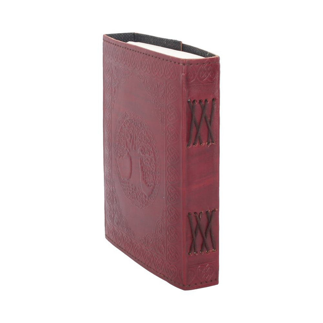 Lockable Tree Of Life Red Leather Journal 13 x 18cm D1666E5