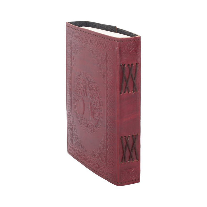 Lockable Tree Of Life Red Leather Journal 13 x 18cm D1666E5