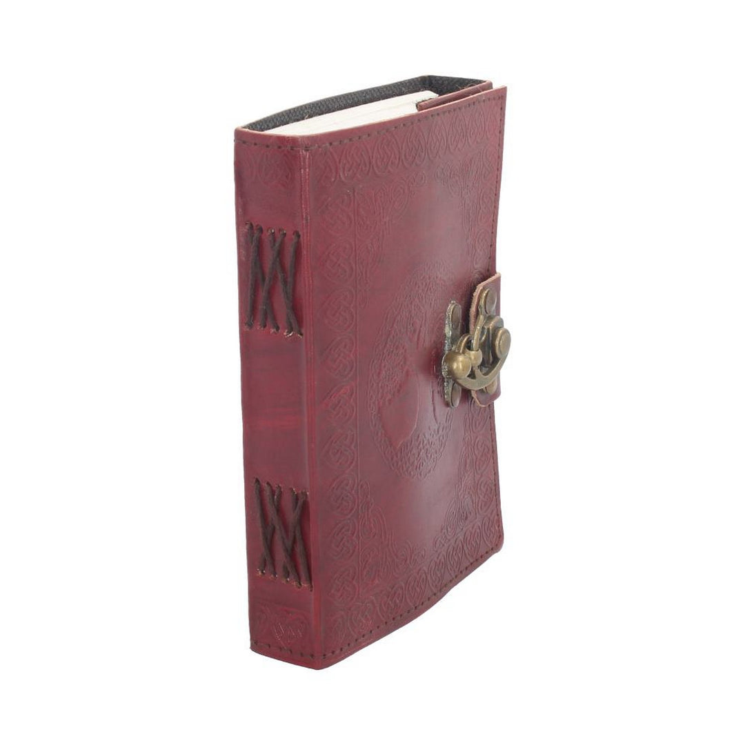 Lockable Tree Of Life Red Leather Journal 13 x 18cm D1666E5
