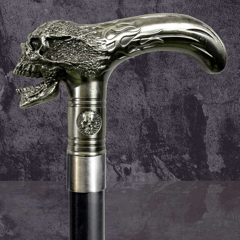 Xenocane Flamed Skull Swaggering Cane 89cm D1892F6