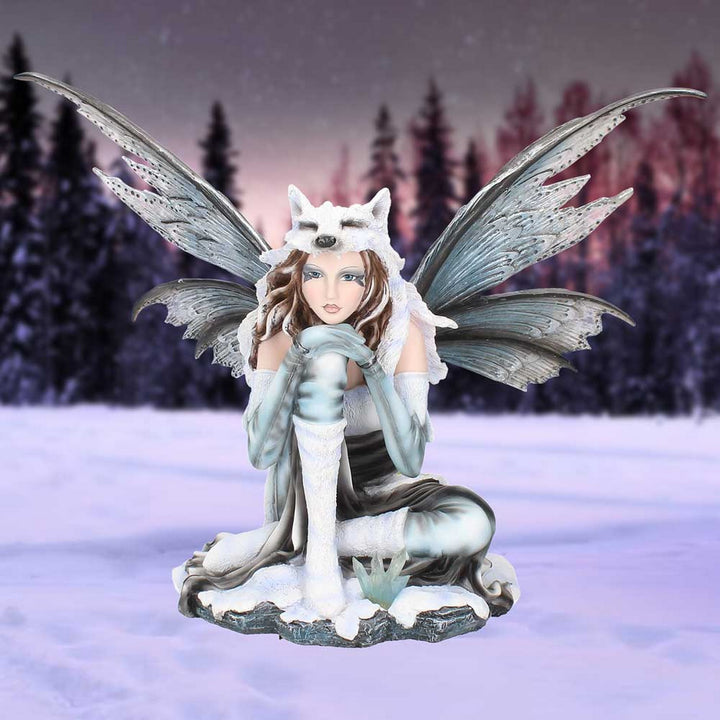 Fae-Lore Winter Fairy Wearing Wolf Hide 30cm D2032F6