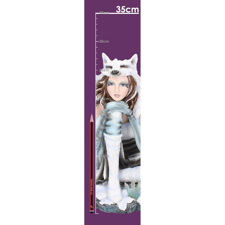Fae-Lore Winter Fairy Wearing Wolf Hide 30cm D2032F6