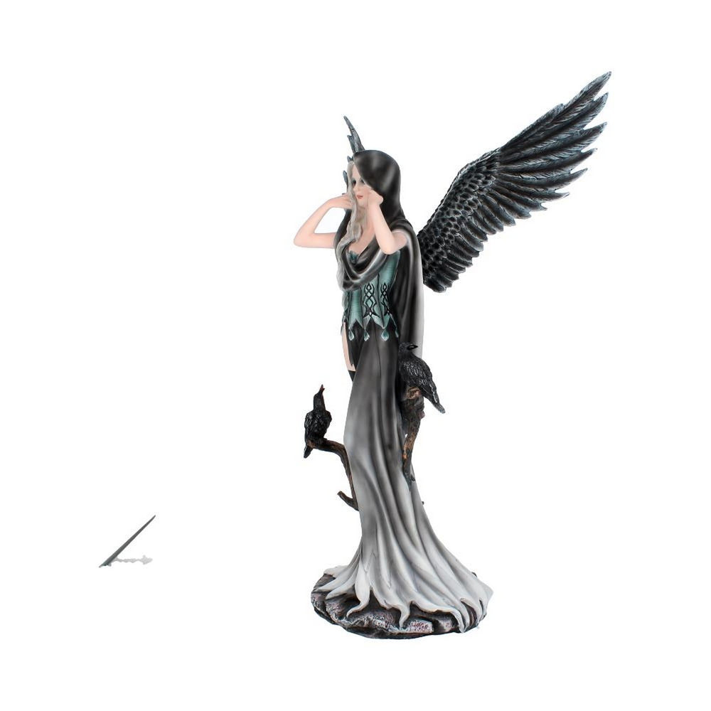 Sorrel Large Dark Angel Fairy and Raven Figurine D2456G6