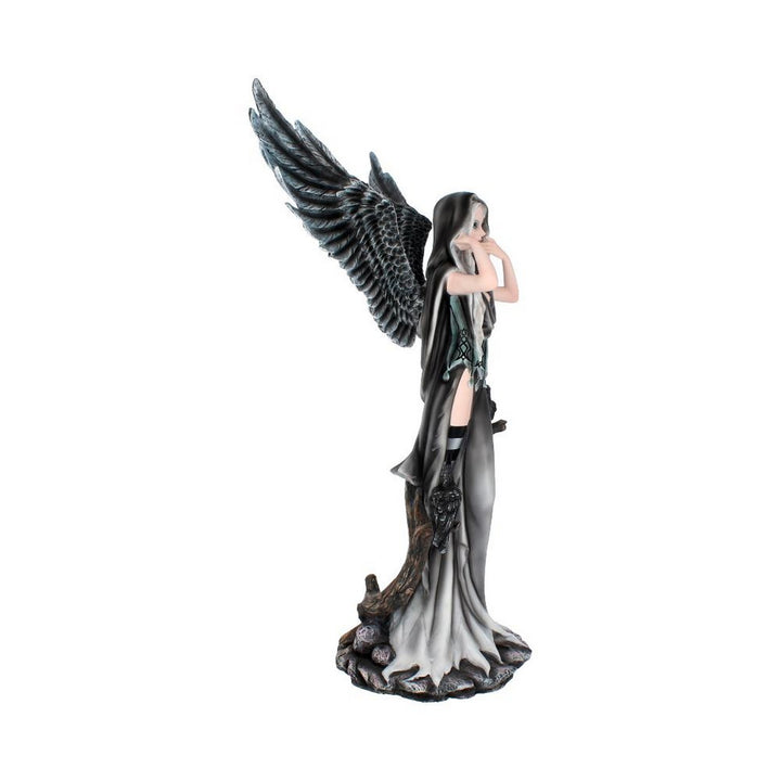 Sorrel Large Dark Angel Fairy and Raven Figurine D2456G6
