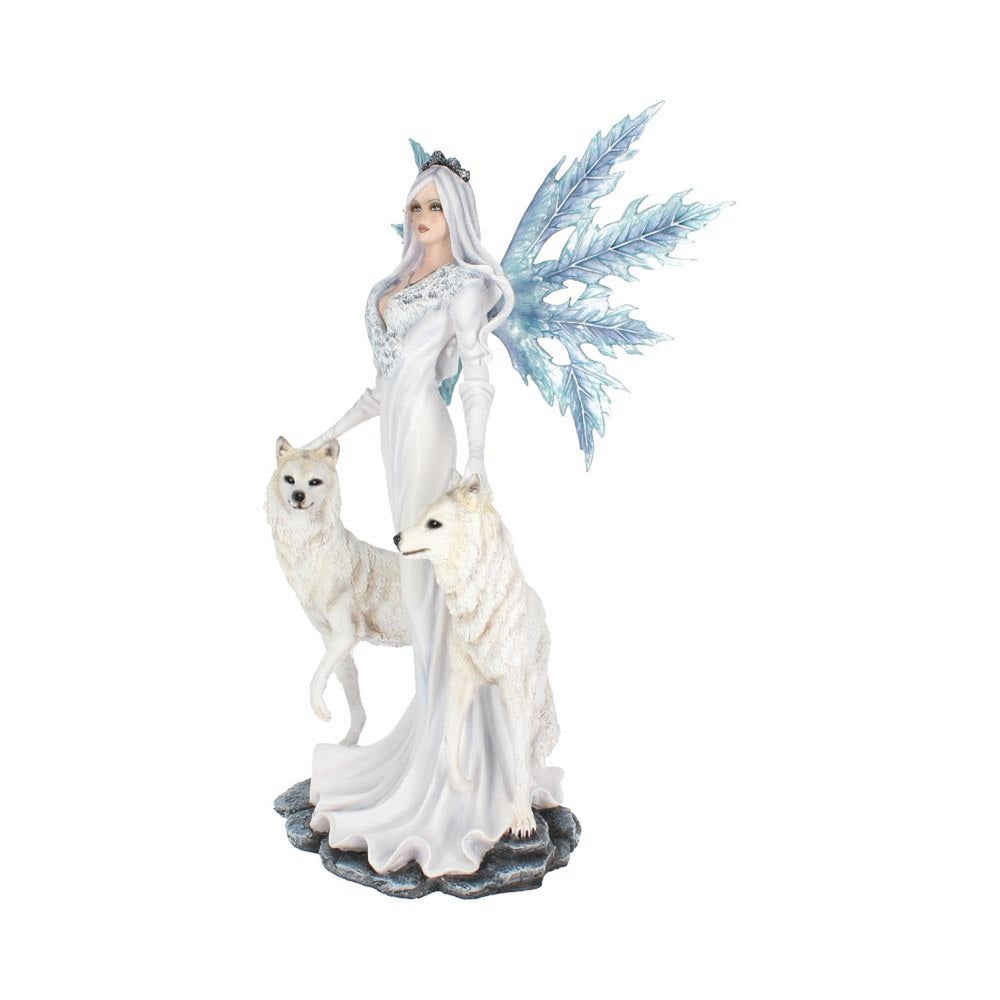 Aura Large Ice Fairy with Two Winter Wolf Companions Figurine D2749G6