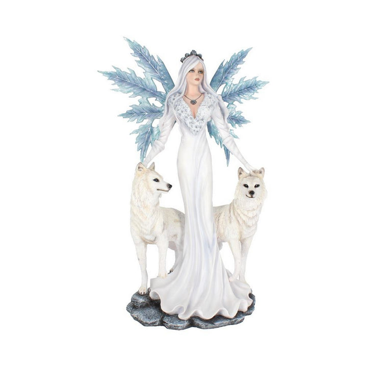 Aura Large Ice Fairy with Two Winter Wolf Companions Figurine D2749G6