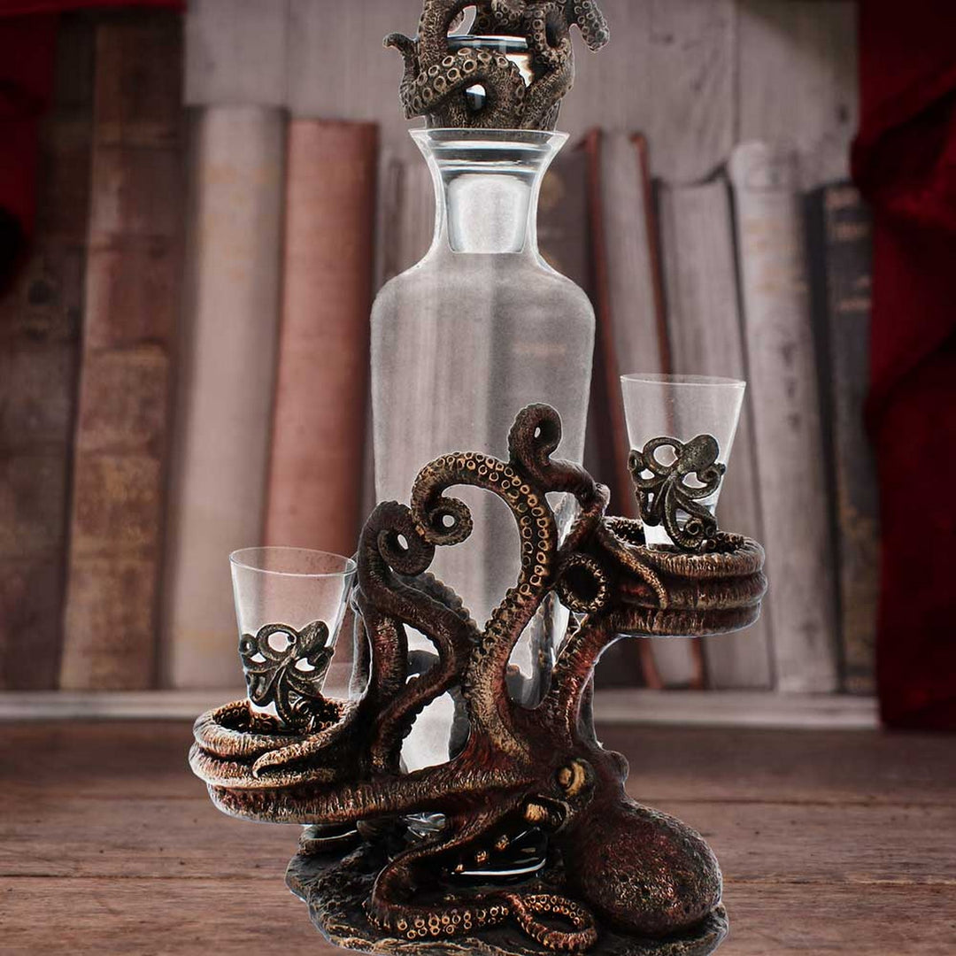 Tentacle Temptation Octopus Squid Bottle and Shot Glass Holder D3144H7