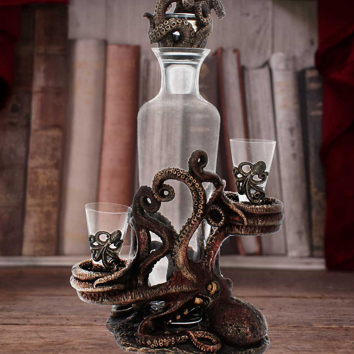 Tentacle Temptation Octopus Squid Bottle and Shot Glass Holder D3144H7