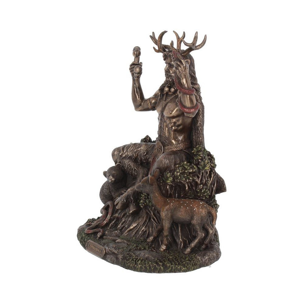 Cernunnos and Animals Horned God Bronze Figurine D3149H7