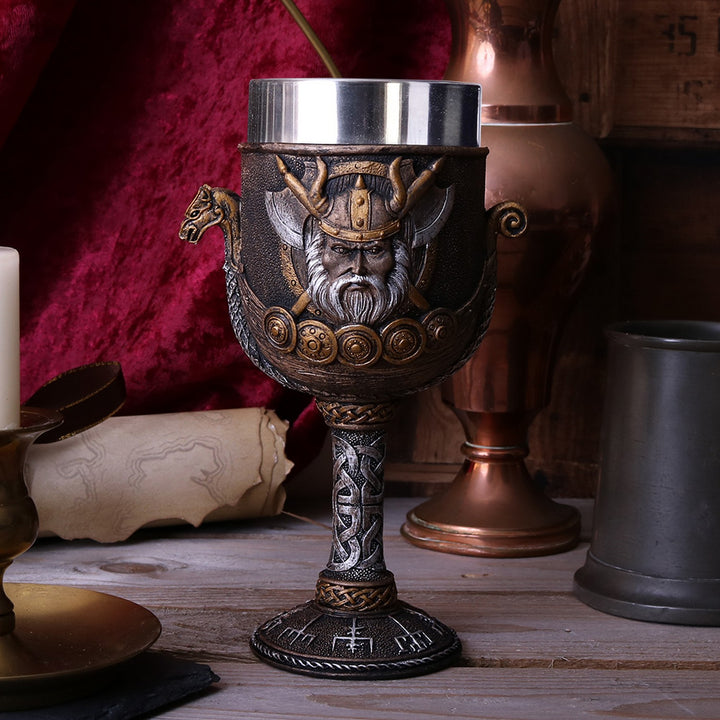 Valhalla Goblet Viking Dragon Boat Wine Glass D3271J7