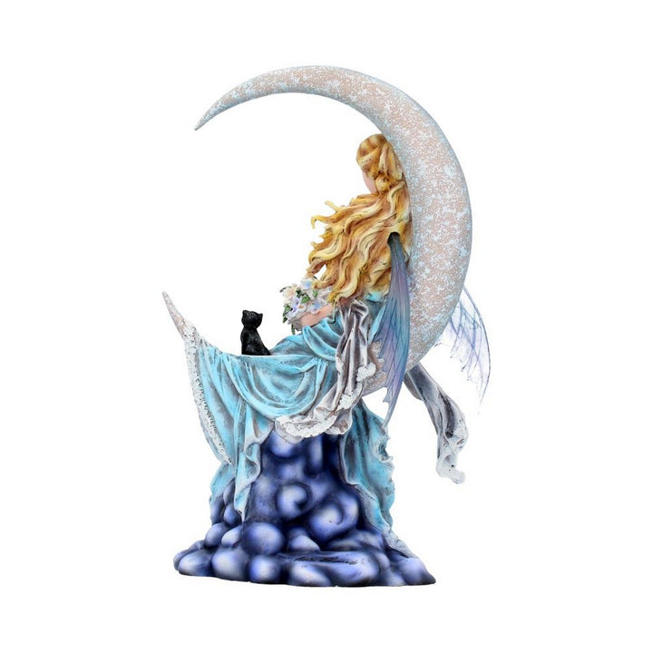 Nene Thomas Wind Moon Blue Crescent Moon Fairy and Cat Companion Figurine D3844K8
