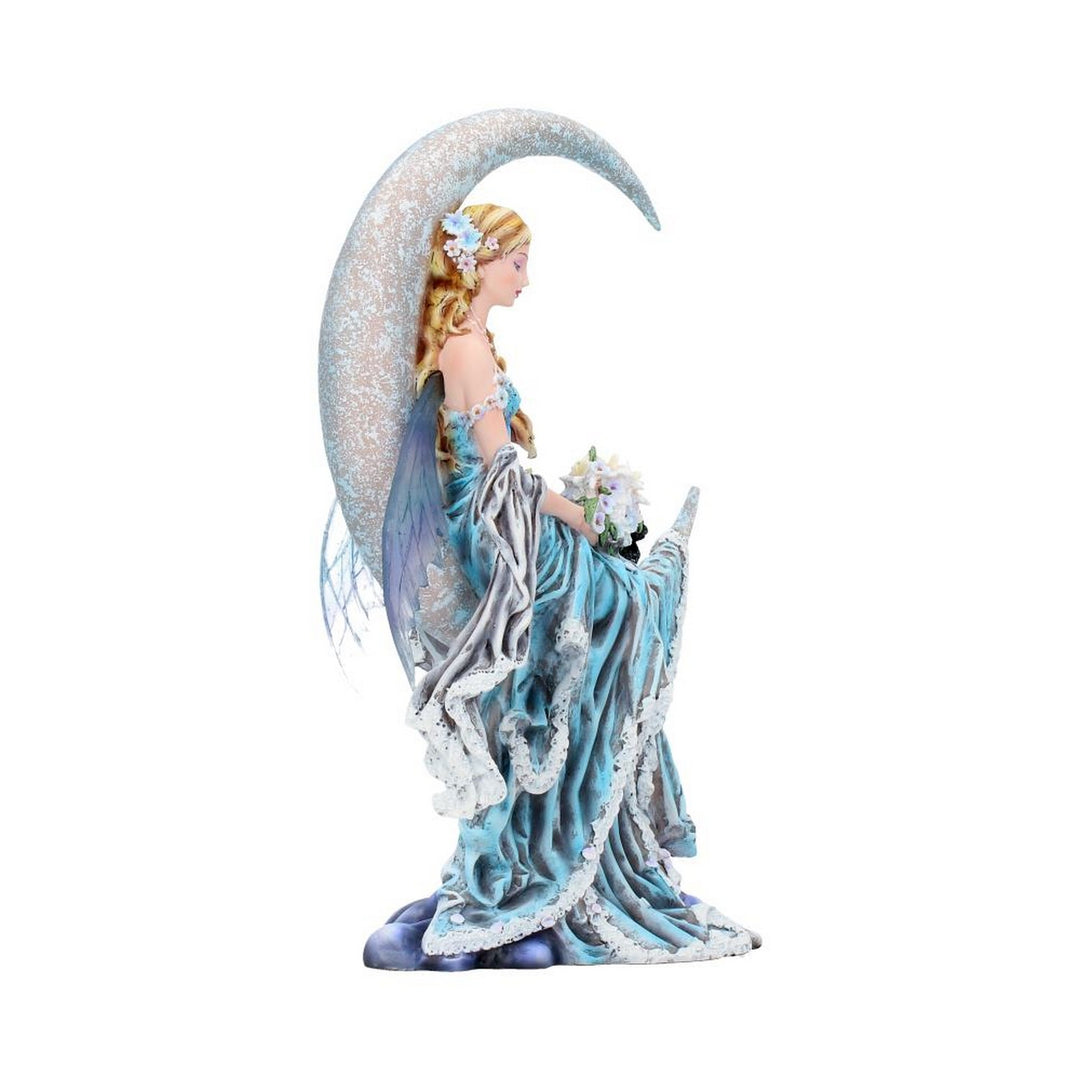 Nene Thomas Wind Moon Blue Crescent Moon Fairy and Cat Companion Figurine D3844K8