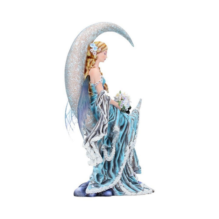 Nene Thomas Wind Moon Blue Crescent Moon Fairy and Cat Companion Figurine D3844K8