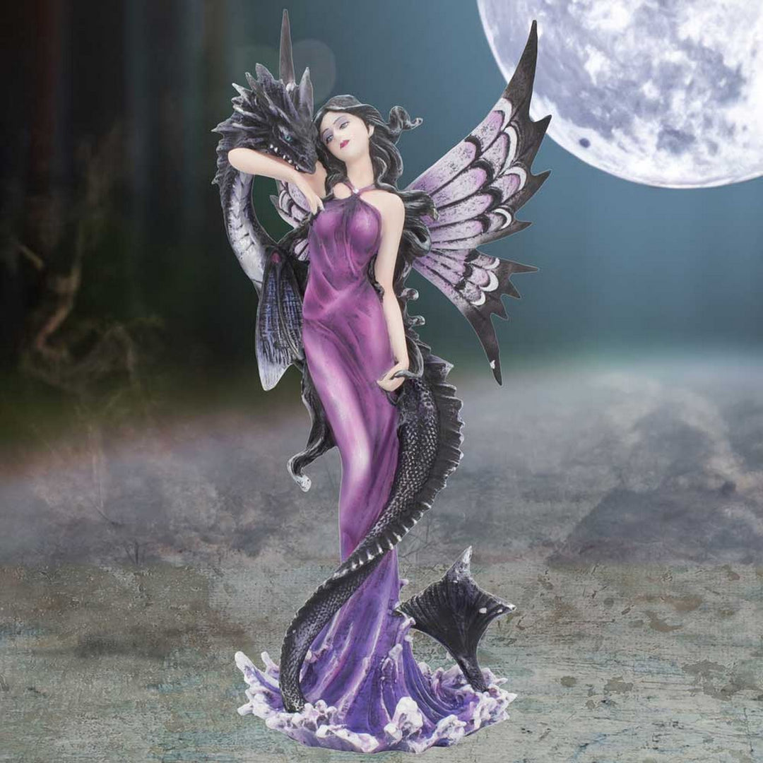 Guardians Embrace Figurine Dark Fairy Dragon Ornament D4277M8