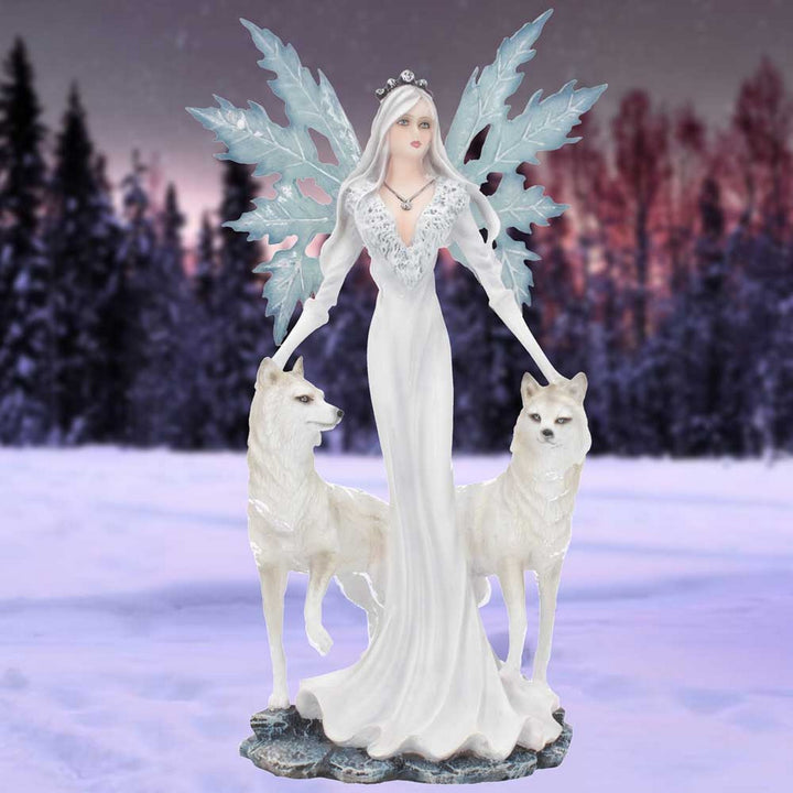 Aura Figurine Winter Fairy Wolf Ornament D4278M8
