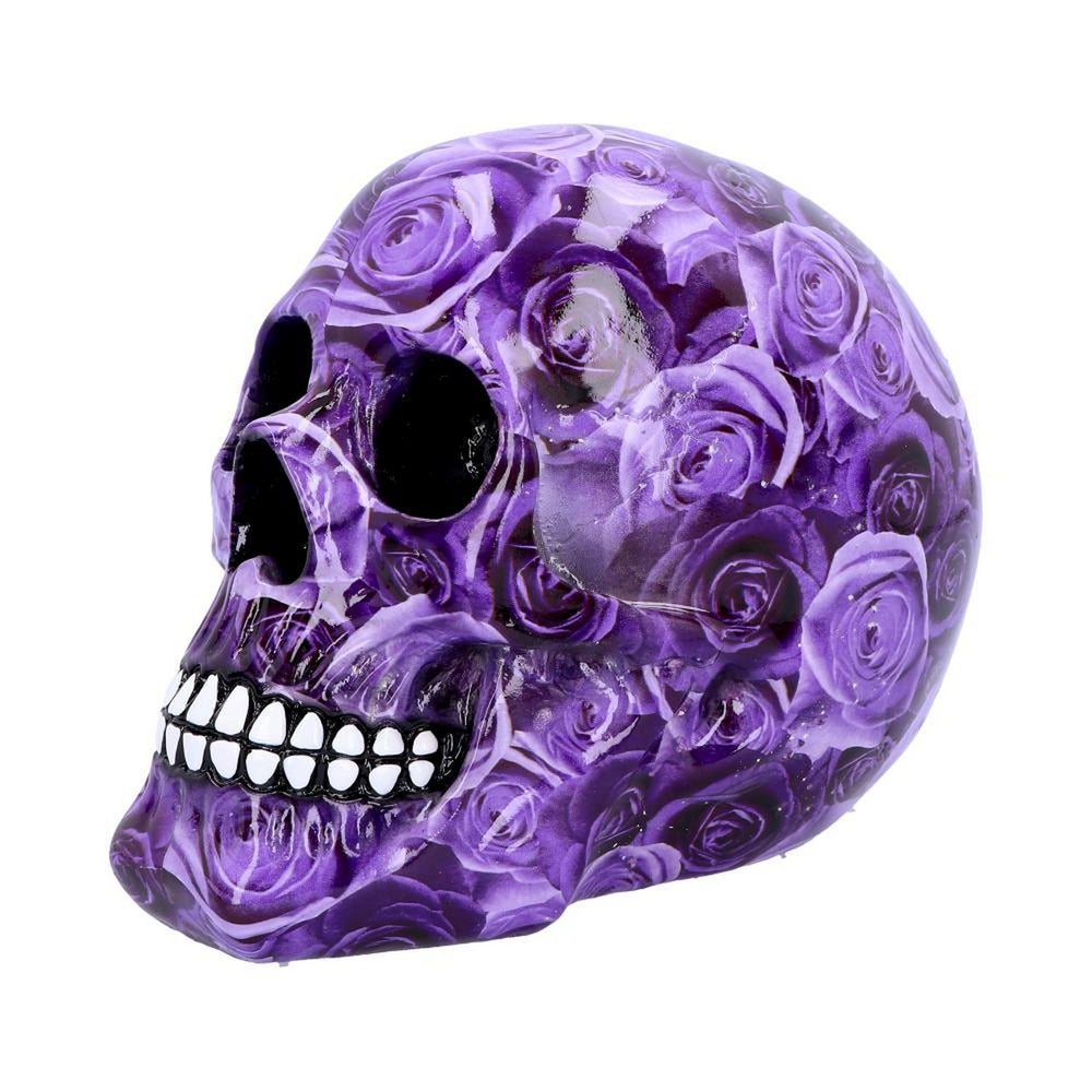 Purple Rose Romance Skull Ornament D4714P9