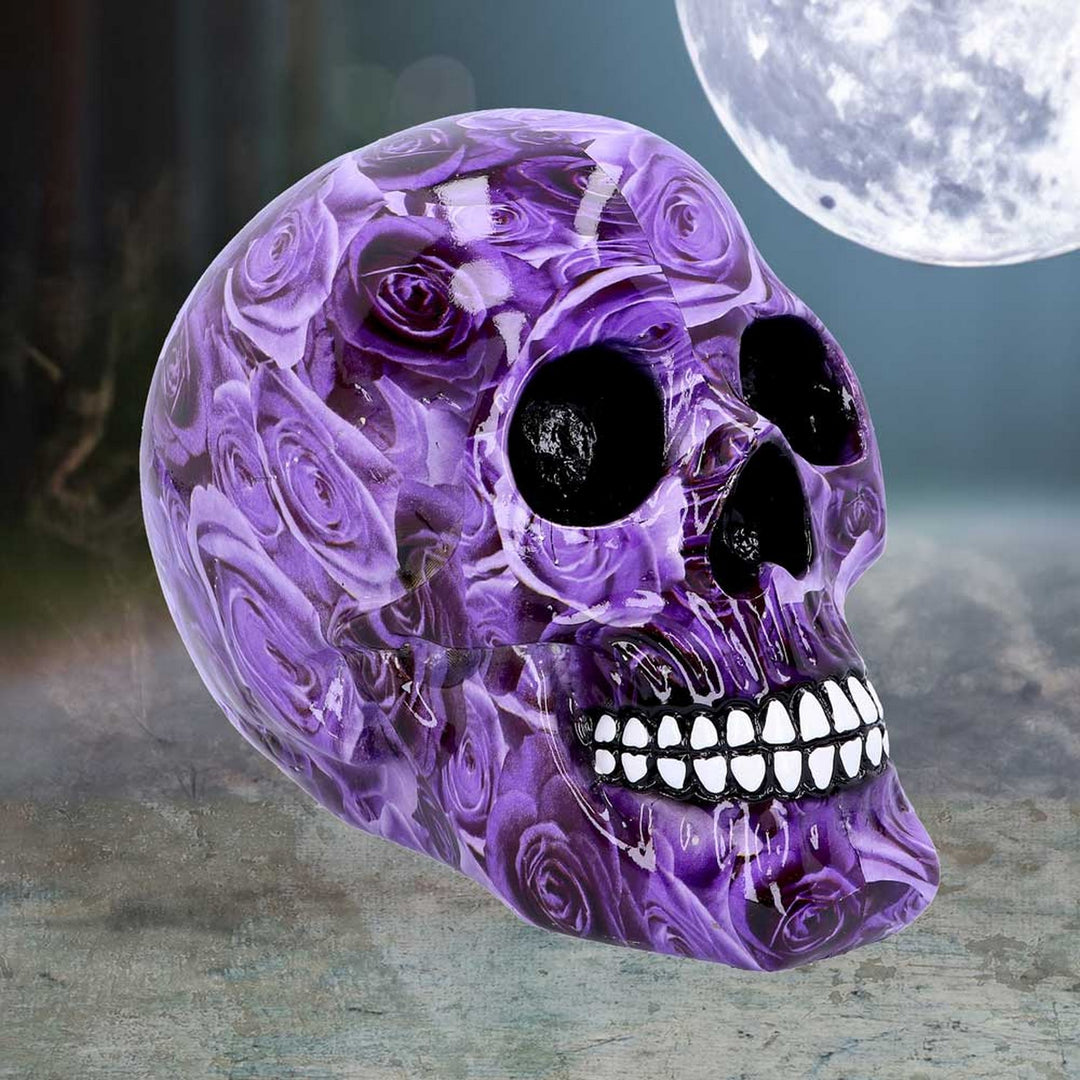 Purple Rose Romance Skull Ornament D4714P9
