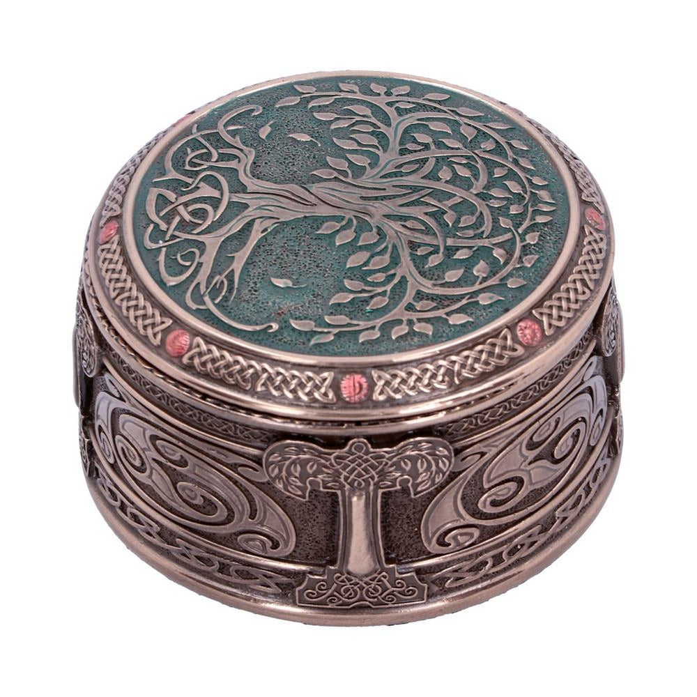 Round Tree of Life Celtic Trinket Box D4738P9